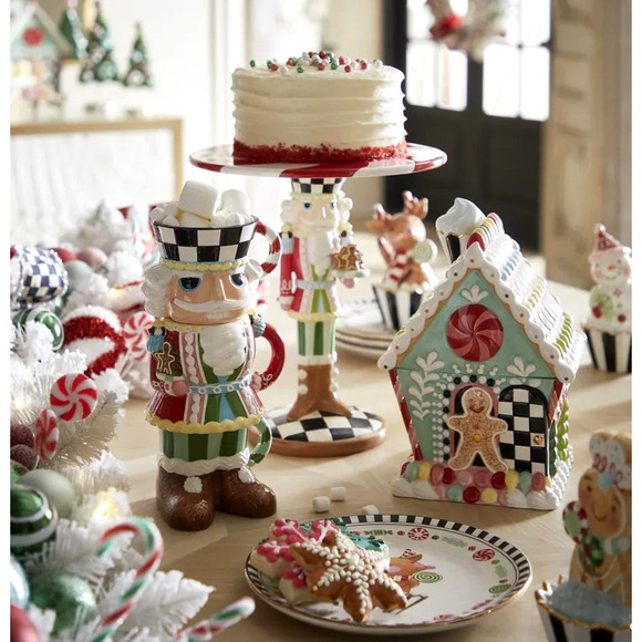 MACKENZIE-CHILDS Holiday Sweets Christmas Snow Globe Santa New - Picture 2 of 3